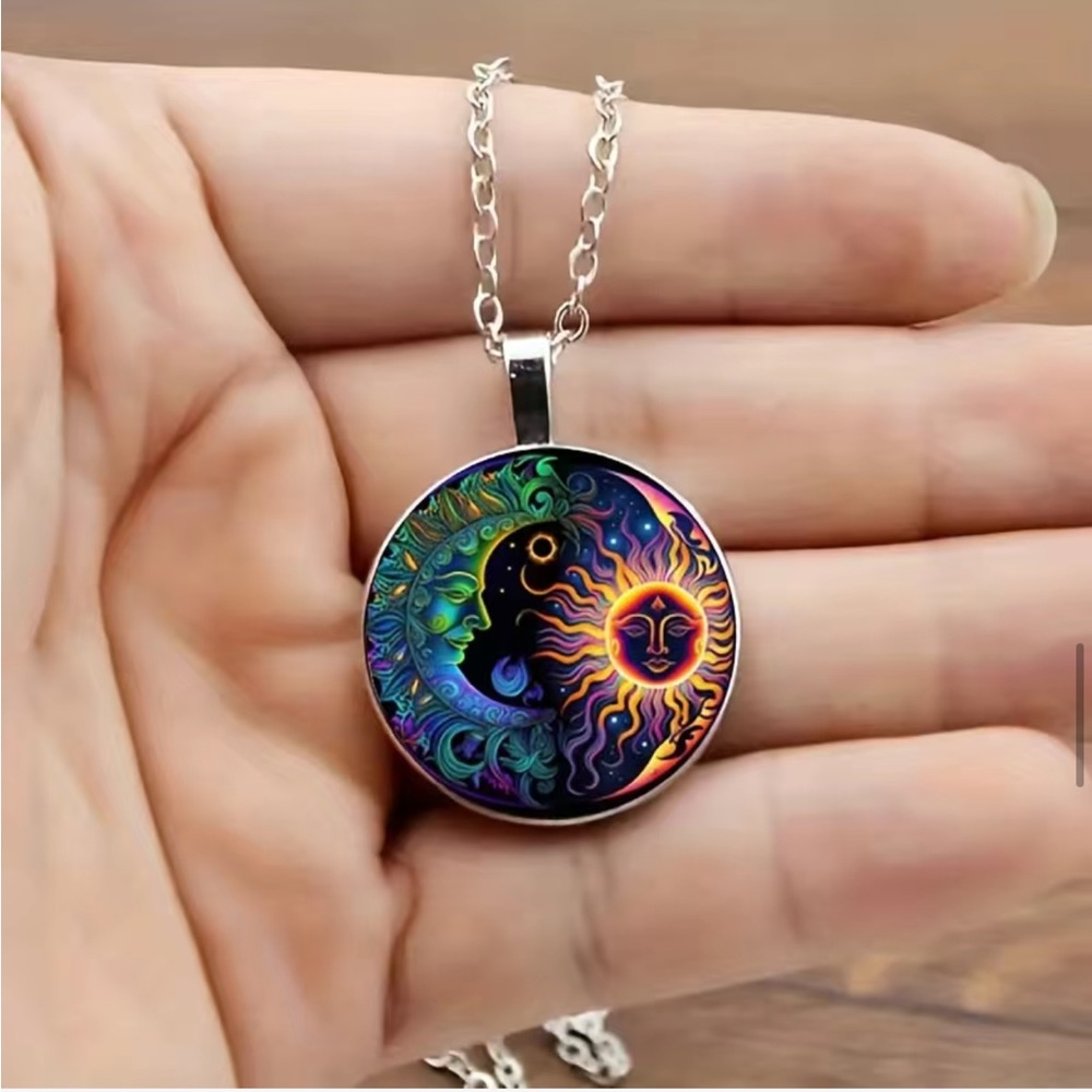 Sun & Moon 3-pc Round Fashion Jewelry Set 3-pc Set (Necklace-Earrings-Bracelet) - Picture 5 of 5